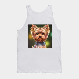 Cute Yorkshire Terrier Drawing Tank Top